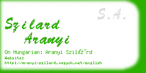 szilard aranyi business card